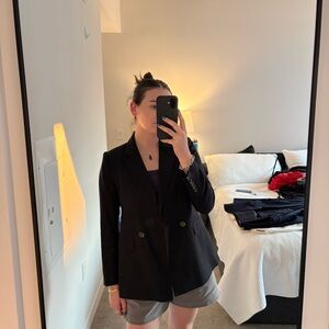 Ann Taylor Linen Blend Black Blazer